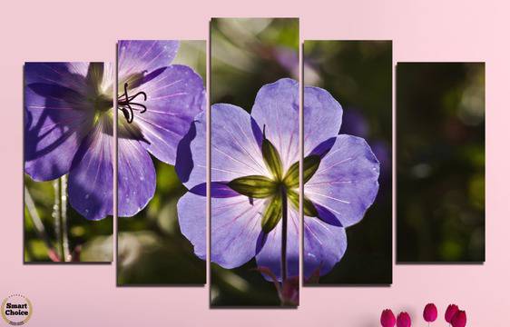 Декоративно пано за стена от 5 части с лятно градинско цвете – HD-718