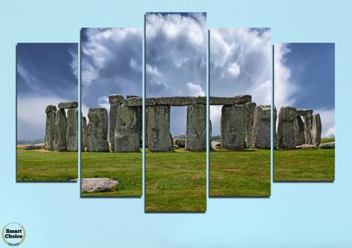 Декоративно пано за стена от 5 части – мистичния Стоунхендж – HD-719