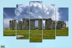 Декоративно пано за стена от 5 части – мистичния Стоунхендж – HD-719