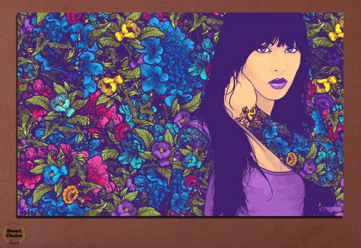 Картина пано за стена от 1 част – Импресия в лилаво – HD-724-1