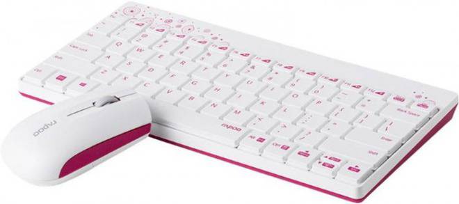 Комплект безжични клавиатура и мишка RAPOO 8000 Бял артикул RAPOO-12786