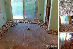 Подова настилка от дървесни шайби