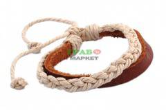 Гривна изработена от кожа с красива плетка