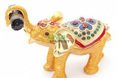 Декоративна кутийка от метал за бижута във формата на слон – фаберже