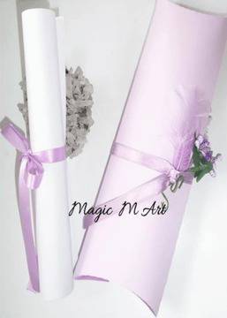 Луксозна покана за сватба с кутийка в светло лилаво 4056