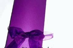 Кутийка за сватбена покана папирус в лилаво 5009