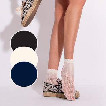 Малена – магазин за женски плетени чорапи Жоли Фоли италиански фигурални чорапи над глезена Jolie Folie