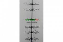 Черен стелаж изработен от метал на седем етажа тип въртележка