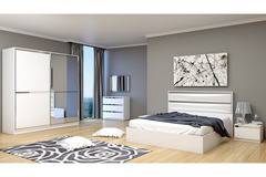 Спален комплект Бренда (бял гланц)…