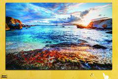 Картина пано за стена от 1 част – Морски изгрев в ярки цветове – HD-244-1