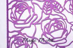 Сватбена покана с рози тъмно лилаво 1063