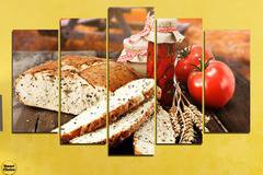 Декоративно пано за стена от 5 части с хляб и зеленчуци – HD-738