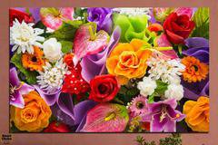 Картина пано за стена от 1 част – Жизнерадостни летни цветя – HD-722-1