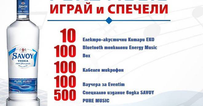 Спечелете 10 китари, 100 колонки, 100 микрофона, 100 ваучера и 500 бутилки Savoy