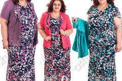 Флорален дамски костюм от три части /макси размер/