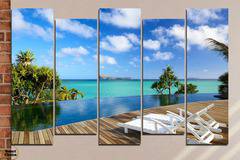 Декоративно пано за стена от 5 части с изглед от остров Мавриций – HD-728