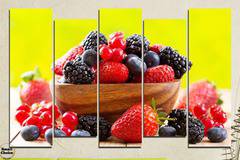 Декоративно пано за стена от 5 части с горски плодове – HD-743