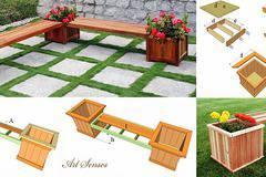 Направи си сам дървена градинска пейка с цветарник