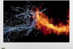 Картина пано за стена от 1 част с Фън Шуй мотив Огън и Вода – HD-063-1