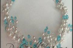 Кристална диадема за коса Тюркоаз и бяло модел Shining Sea