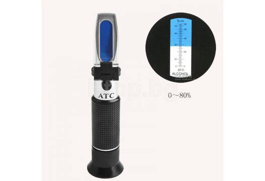 Професионален рефрактометър за алкохол 0-80%