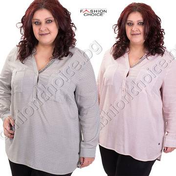 Шикозна макси риза с издължена задна част в два нежни цвята