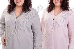 Шикозна макси риза с издължена задна част в два нежни цвята