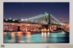 Картина пано за стена от 1 част с изглед от Бруклинския мост в Ню Йорк – HD-067-1