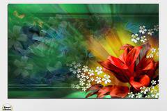 Картина пано за стена от 1 част – Абстрактно изображение с цветя – HD-261-1