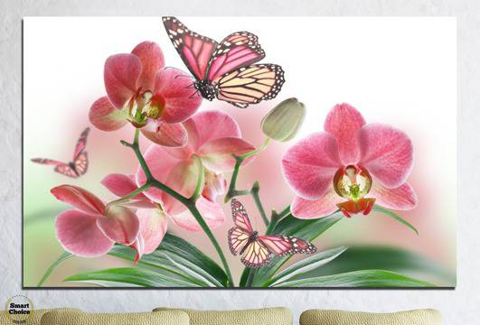 Картина пано за стена от 1 част – Рисувана розова орхидея – HD-365-1