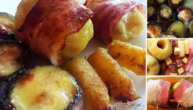 Картофи с бекон, гъби и кашкавал