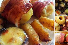 Картофи с бекон, гъби и кашкавал