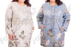 Кокетно макси палто с флорални мотиви и пришита дантела