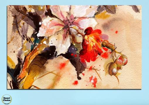 Картина пано за стена от 1 част с рисувана Китайска роза – HD-600-1