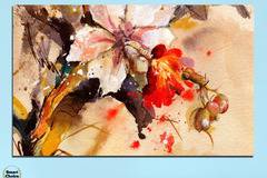 Картина пано за стена от 1 част с рисувана Китайска роза – HD-600-1