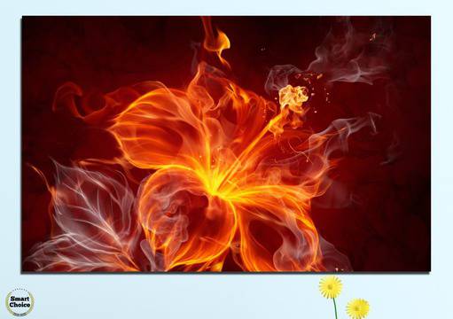 Картина пано за стена от 1 част с огнена китайска роза – HD-282-1