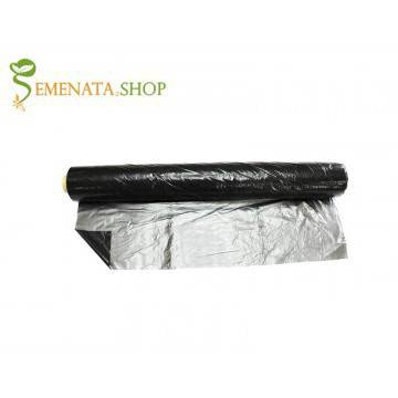 Професионално фолио за мулчиране на домати и краставици сребристо – черно 15 микрона