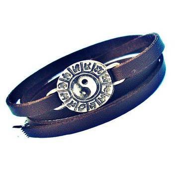 Унисекс Кожена Гривна Yin Yang