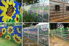 Ограда от бутилки и капачки