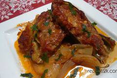 Пълнен син домат с кайма