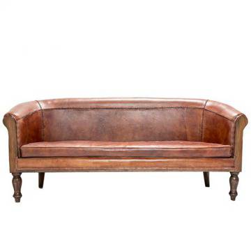 Диван-Тиково Дърво и Естествена Кожа