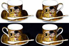 Порцеланов комплект две чаши за кафе – Целувката – 70 мл