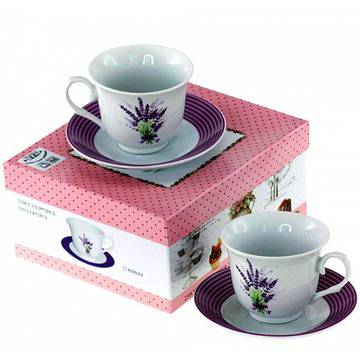 Порцеланов комплект две чаши за кафе или чай 230 мл – Лавандула