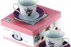 Порцеланов комплект две чаши за кафе или чай 230 мл – Лавандула