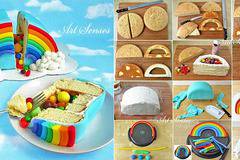 Артистична торта изненада „Дъга“