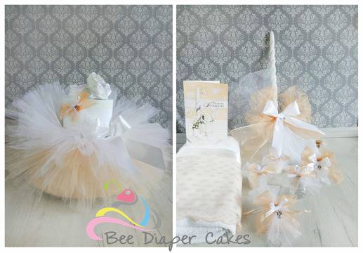 Дизайнерски луксозен комплект сладка праскова за кръщене