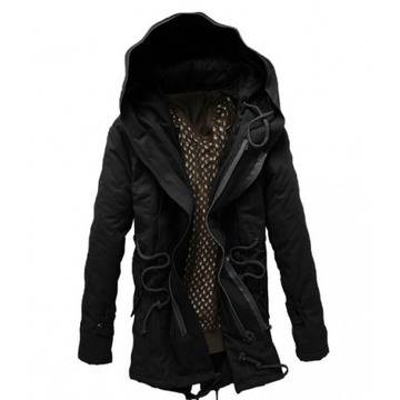 Мъжко зимно палто с качулка