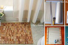 Направи си сам постелка за баня от коркови тапи