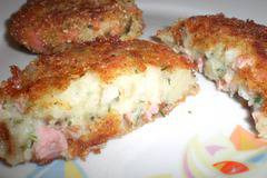 Картофени шницели с шунка и кашкавал