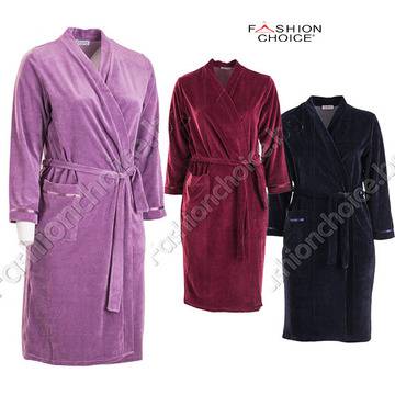 Уютен макси халат от плюшена материя в три цвята